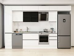 Alvinka 375X240 Cm High Gloss Mutfak Dolabı Mbb-E90B40S45-3 High Gloss | Beyaz - Mdf