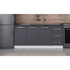 Minar 180 Cm Mutfak Dolabı Beyaz Antrasit 180-A2-Alt Modül