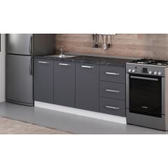 Minar 180 Cm Mutfak Dolabı Beyaz Antrasit 180-A2-Alt Modül