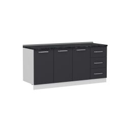 Minar 180 Cm Mutfak Dolabı Beyaz Antrasit 180-A2-Alt Modül