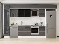 Alvinka 375X240 Cm High Gloss Mutfak Dolabı Mbb-E90B40S45-3 High Gloss | Antrasit - Suntalam
