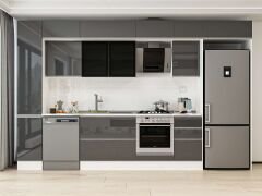 Alvinka 375X240 Cm High Gloss Mutfak Dolabı Mbb-E90B40S45-3 High Gloss | Antrasit - Mdf