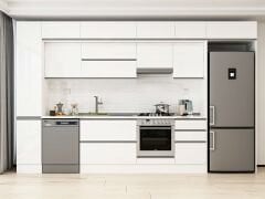 Alvinka 380X240 Cm High Gloss Mutfak Dolabı Mbb-E90B40S50-1 High Gloss | Beyaz - Suntalam