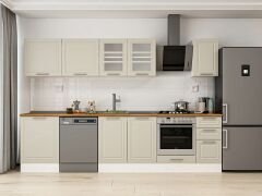 Alvinka 300X210 Cm Klasik Mebran Mutfak Dolabı M-E80S60S40-3 Mebran | Kumtaşı - Mdf