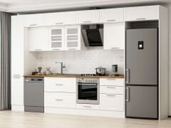 Alvinka 390X240 Cm Klasik Mebran Mutfak Dolabı Beyaz Beyaz Mbb-E90B40S60-3 Mebran | Beyaz - Suntalam