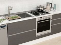 Alvinka 380X240 Cm High Gloss Mutfak Dolabı Mbb-E90B40S50-1 High Gloss | Antrasit - Mdf