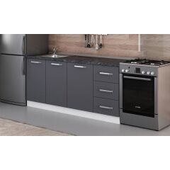 Minar 185 Cm Mutfak Dolabı Beyaz Antrasit 185-A1-Alt Modül