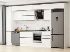 Alvinka 380X240 Cm High Gloss Mutfak Dolabı Mbb-E90B40S50-2 High Gloss | Beyaz - Suntalam