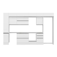 Alvinka 380X240 Cm High Gloss Mutfak Dolabı Mbb-E90B40S50-2 High Gloss | Beyaz - Suntalam