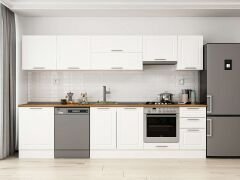 Alvinka 305X210 Cm Klasik Mebran Mutfak Dolabı M-E80S60S45-1 Mebran | Beyaz - Mdf