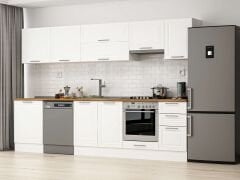 Alvinka 305X210 Cm Klasik Mebran Mutfak Dolabı M-E80S60S45-1 Mebran | Beyaz - Mdf