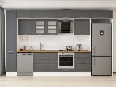 Alvinka 390X240 Cm Klasik Mebran Mutfak Dolabı Beyaz Beyaz Mbb-E90B40S60-3 Mebran | Antrasit - Mdf