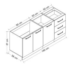 Minar 190 Cm Mutfak Dolabı Beyaz 190-B1-Alt Modül