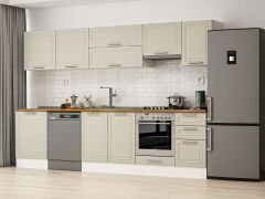 Alvinka 305X210 Cm Klasik Mebran Mutfak Dolabı M-E80S60S45-1 Mebran | Kumtaşı - Mdf