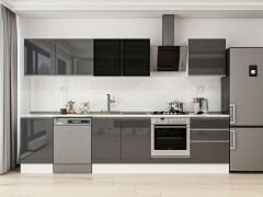 Alvinka 310X210 Cm High Gloss Mutfak Dolabı M-E80S50S60-3 High Gloss | Antrasit - Mdf