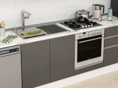 Alvinka 310X210 Cm High Gloss Mutfak Dolabı M-E80S50S60-3 High Gloss | Antrasit - Mdf