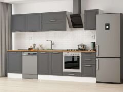 Alvinka 305X210 Cm Klasik Mebran Mutfak Dolabı M-E80S60S45-2 Mebran | Antrasit - Suntalam