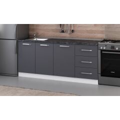 Minar 190 Cm Mutfak Dolabı Beyaz Antrasit 190-A1-Alt Modül