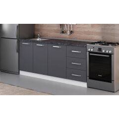 Minar 190 Cm Mutfak Dolabı Beyaz Antrasit 190-A1-Alt Modül