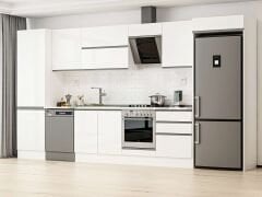 Alvinka 400X222 Cm High Gloss Mutfak Dolabı Mbb-E80B60S60-2 High Gloss | Beyaz - Mdf