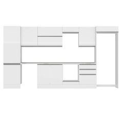 Alvinka 400X222 Cm High Gloss Mutfak Dolabı Mbb-E80B60S60-2 High Gloss | Beyaz - Mdf