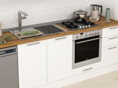 Alvinka 370X222 Cm Klasik Mebran Mutfak Dolabı Mb-E80S45S45-1 Mebran | Beyaz - Suntalam