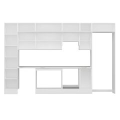 Alvinka 375X240 Cm Klasik Mebran Mutfak Dolabı Beyaz Beyaz Mbb-E90B45S40-1 Mebran | Kumtaşı - Suntalam