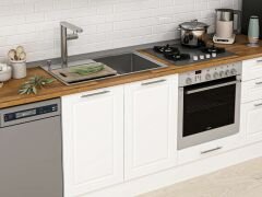 Alvinka 305X210 Cm Klasik Mebran Mutfak Dolabı M-E80S60S45-2 Mebran | Beyaz - Mdf