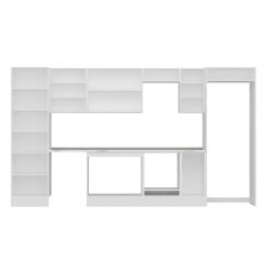 Alvinka 390X222 Cm Klasik Mebran Mutfak Dolabı Mbb-E90B60S40-2 Mebran | Kumtaşı - Mdf