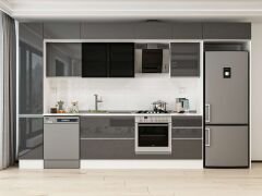 Alvinka 380X240 Cm High Gloss Mutfak Dolabı Mbb-E90B40S50-3 High Gloss | Antrasit - Mdf