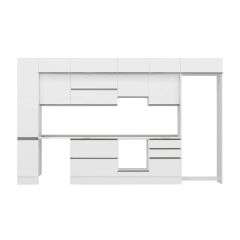 Alvinka 390X240 Cm High Gloss Mutfak Dolabı Mbb-E90B40S60-1 High Gloss | Beyaz - Suntalam