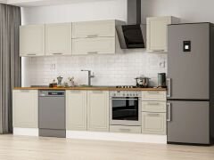 Alvinka 305X210 Cm Klasik Mebran Mutfak Dolabı M-E80S60S45-2 Mebran | Kumtaşı - Mdf