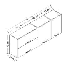 Minar 195 Cm Mutfak Dolabı Beyaz 195-B2-Üst Modül
