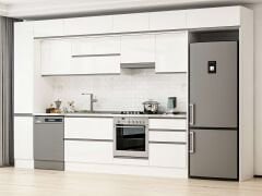 Alvinka 390X240 Cm High Gloss Mutfak Dolabı Mbb-E90B40S60-1 High Gloss | Beyaz - Mdf