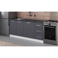 Minar 195 Cm Mutfak Dolabı Beyaz Antrasit 195-A1-Alt Modül