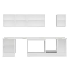 Alvinka 305X210 Cm Klasik Mebran Mutfak Dolabı M-E80S60S45-3 Mebran | Antrasit - Suntalam