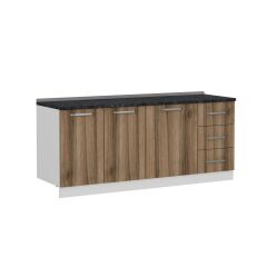 Minar 195 Cm Mutfak Dolabı Beyaz Dore 195-D1-Alt Modül