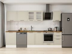 Alvinka 305X210 Cm Klasik Mebran Mutfak Dolabı M-E80S60S45-3 Mebran | Kumtaşı - Suntalam