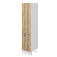 Alvinka Mutfak Modül Duz 50-H222Cm Boy Dolabı Beyaz Dore Mdf