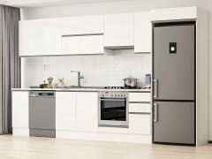 Alvinka 370X222 Cm High Gloss Mutfak Dolabı Mb-E90S40S40-1 High Gloss | Beyaz - Suntalam