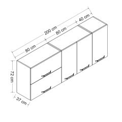 Minar 200 Cm Mutfak Dolabı Beyaz 200-B1-Üst Modül