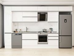 Alvinka 390X240 Cm High Gloss Mutfak Dolabı Mbb-E90B40S60-2 High Gloss | Beyaz - Mdf