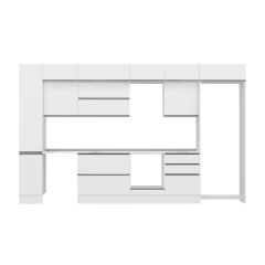 Alvinka 390X240 Cm High Gloss Mutfak Dolabı Mbb-E90B40S60-2 High Gloss | Beyaz - Mdf