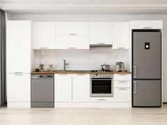 Alvinka 395X222 Cm Klasik Mebran Mutfak Dolabı Mbb-E90B60S45-1 Mebran | Beyaz - Suntalam