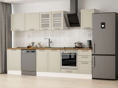 Alvinka 305X210 Cm Klasik Mebran Mutfak Dolabı M-E80S60S45-3 Mebran | Kumtaşı - Mdf