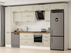 Alvinka 375X240 Cm Klasik Mebran Mutfak Dolabı Beyaz Beyaz Mbb-E90B45S40-2 Mebran | Kumtaşı - Mdf