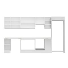 Alvinka 370X222 Cm High Gloss Mutfak Dolabı Mb-E90S40S40-1 High Gloss | Antrasit - Mdf