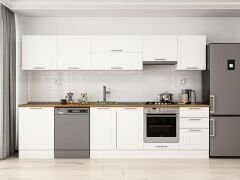 Alvinka 310X210 Cm Klasik Mebran Mutfak Dolabı M-E80S60S50-1 Mebran | Beyaz - Suntalam