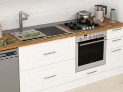 Alvinka 375X240 Cm Klasik Mebran Mutfak Dolabı Beyaz Beyaz Mbb-E90B45S40-3 Mebran | Beyaz - Suntalam