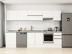 Alvinka 305X210 Cm High Gloss Mutfak Dolabı M-E80S60S45-1 High Gloss | Beyaz - Suntalam